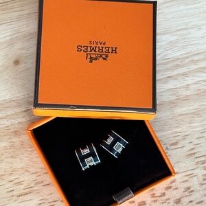 Hermes Pop H Earrings in Black